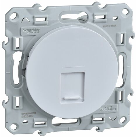 Odace, prise RJ45 Blanc, sans connecteur (empreinte Infraplus)