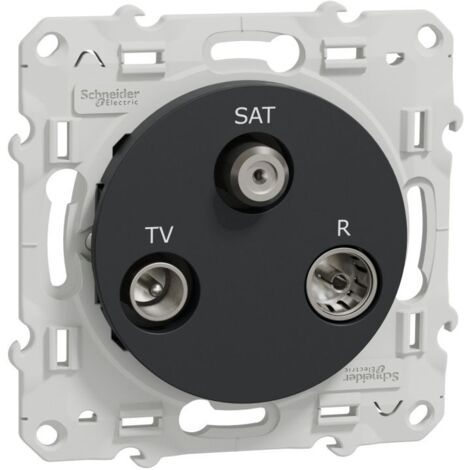 Odace, prise TV/FM/SAT Anthracite, 1 entrée, à vis (S540461)