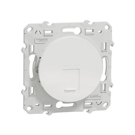 Odace S520475 prise RJ45 - blanc - grade 1 (téléphone + informatique) cat. 6 UTP à vis