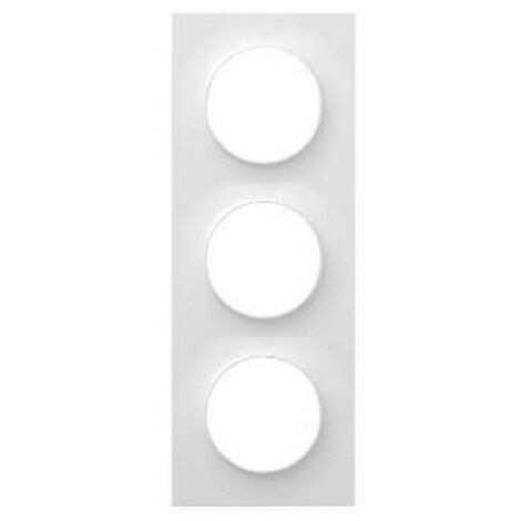 Odace Styl, plaque Blanc 3 postes horizontaux ou verticaux entraxe 71 mm NEW 2023