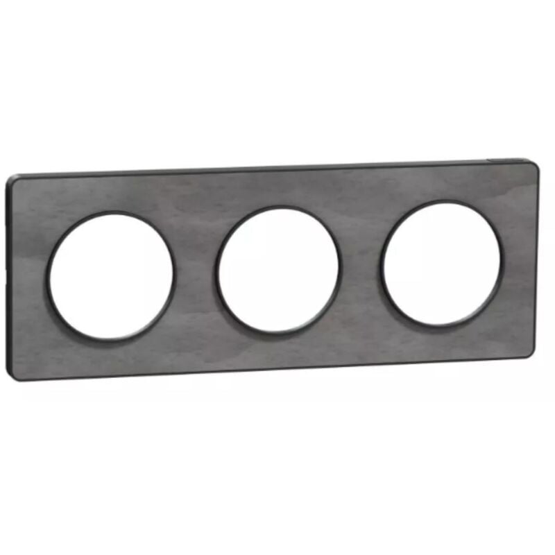 Odace Touch, plaque Ardoise avec liseré Anth. 3 postes horiz/vert. entraxe 71mm (S540806V)