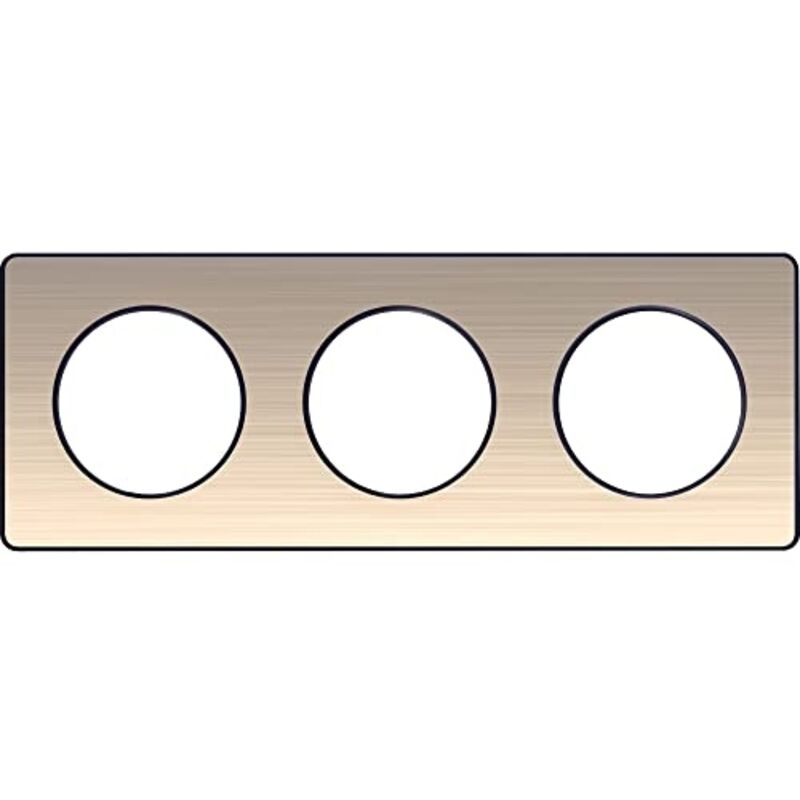 Plaque Schneider Electric odace touch - 3 postes - bronze brossé - liseré anthracite - 71 mm