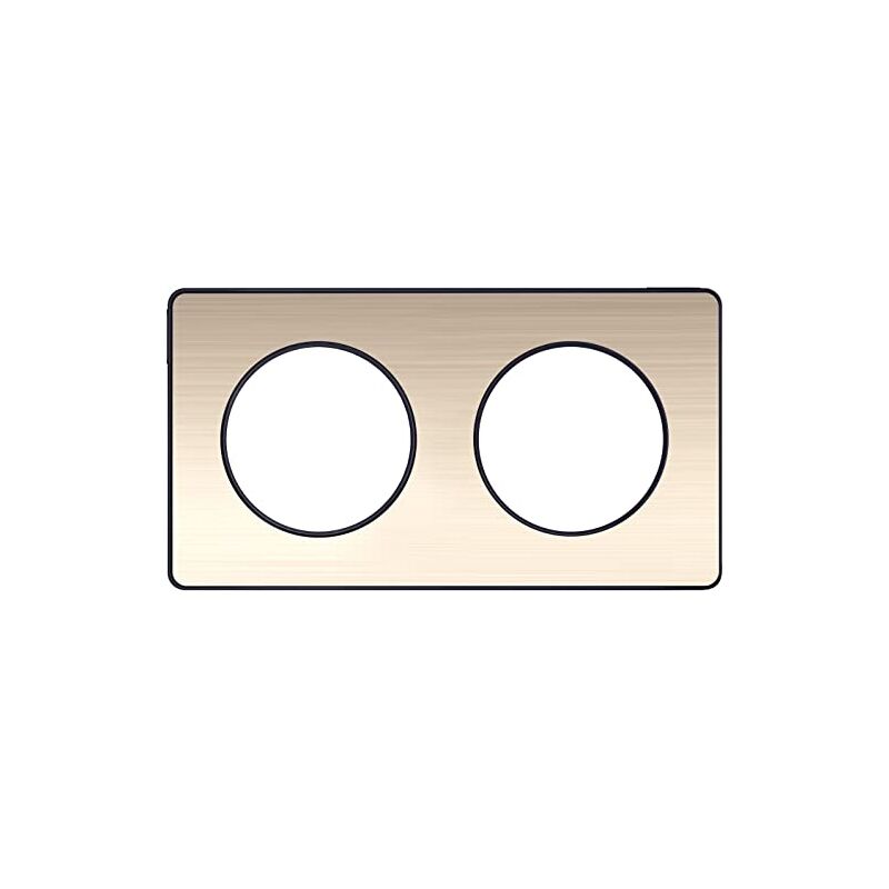 Plaque Schneider Electric odace touch - 2 postes - bronze brossé - liseré anthracite - 71 mm