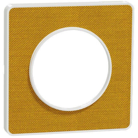Odace Touch - Plaque de finition Kvadrat 1 poste - Ocre/Blanc (S520802KY)