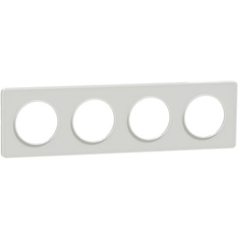 Odace Touch, plaque Translucide Blanc 4 postes horiz./vert. entraxe 71mm (S520808R)