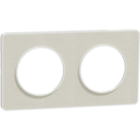 Odace Touch - PLQ Kvadrat Craie/blanc 2 postes horiz. ou vert. entraxe 71mm (S520804KW)