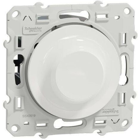 SCHNEIDER ELECTRIC Odace - Variateur poussoir de lumière universel en 2 ou 3 fils 3W 100W(Led) - Blanc (S520519)