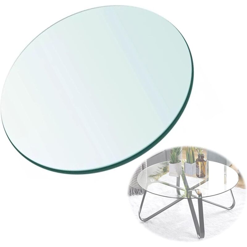 Dessus de table ronde en verre trempé 600 mm - Odipie