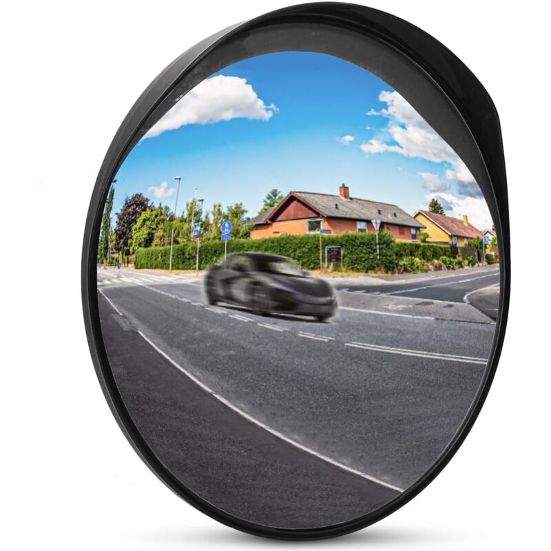 Odipie - Miroir de trafic convexe d'extérieur Plastique pc Noir 30 cm