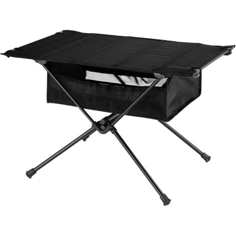Odoland Table de Camping Pliante Portable, Table de Camping avec Rangement en Maille et Sac à Dos, pour I'intérieur et l'extérieur, Randonnée, Pique - Nique, Barbecue, Voyage, Pêche, Noir