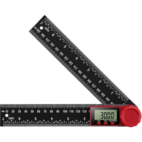 Rapporteur Numérique Règle D'Angle Numérique Goniomètre Numérique 360 ° avec Grand écran LCD Outil de Mesure de Règle (200mm) GROOFOO