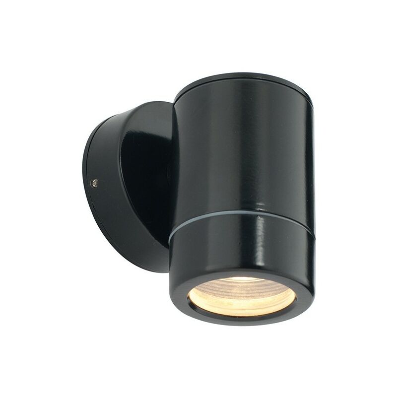 Odyssey - Outdoor Wall Lamp IP65 7W Satin Black Paint & Clear Glass 1 Light Dimmable IP65 - GU10 - Saxby Lighting