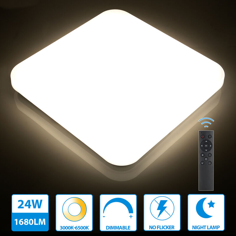Oeegoo 24W LED Deckenlampe dimmbar, 1680LM led Deckenleuchte