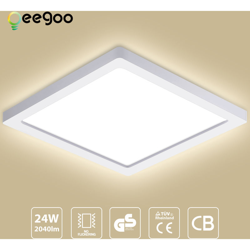 De 24w Ultraslim Deckenleuchte Led Kuche Badleuchte Deckenlampe Silber Flurlampe