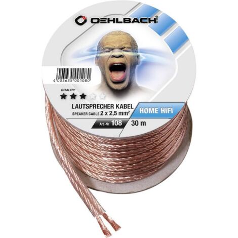 Oehlbach 108 Câble haut-parleur 2 x 2.5 mm² transparent 30 m A216361