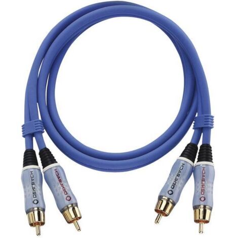 Oehlbach 2700 RCA Audio Cavo [2x Spina RCA - 2x Spina RCA] 0.50 m Blu contatti connettore dorati