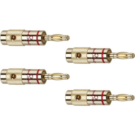 Oehlbach 3001 Lautsprecher-Steckverbinder Stecker, gerade   Gold 4 St.
