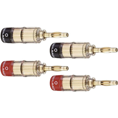 Oehlbach 3020 Lautsprecher-Steckverbinder Stecker, gerade   Gold, Rot, Schwarz 4 St.