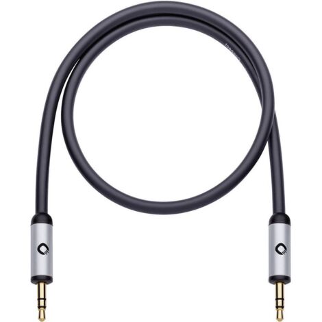Oehlbach 60011 Jack Audio Cavo [1x Spina jack da 3.5 mm - 1x Spina jack da 3.5 mm] 0.50 m Nero contatti connettore dora
