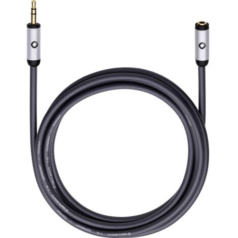 Oehlbach 60034 Jack Audio Prolunga [1x Spina jack da 3.5 mm - 1x Presa jack da 3.5 mm] 3.00 m Nero contatti connettore