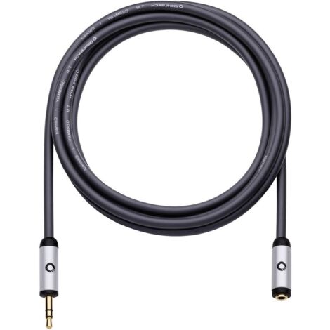 Oehlbach 60036 Jack Audio Prolunga [1x Spina jack da 3.5 mm - 1x Presa jack da 3.5 mm] 5.00 m Nero contatti connettore