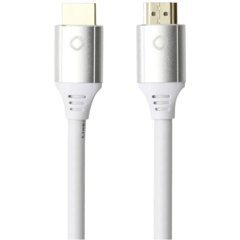 Oehlbach HDMI Cavo Spina HDMI-A, Spina HDMI-A 5.00 m Bianco D1C92497 UHD 8K,, contatti connettore dorati Cavo HDMI