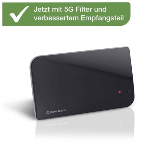 Oehlbach Scope Vision 5G DVB-T2 Antenna attiva piatta DVB-T/T2 Ambiente interno Nero