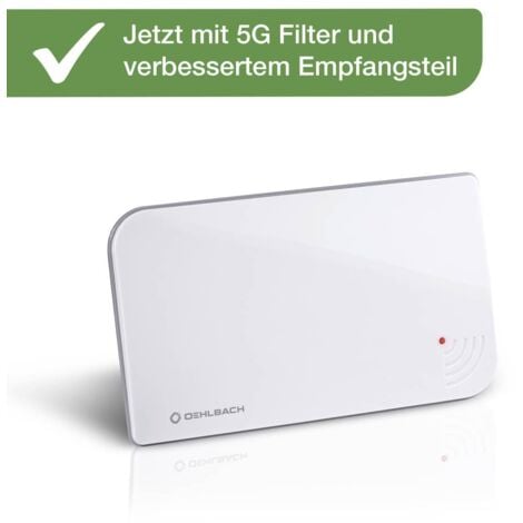 Oehlbach Scope Vision 5G DVB-T2 Antenne plate DVB-T/T2 active intérieure blanc