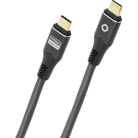 Oehlbach USB-C® Kabel   USB-C® Stecker 0.5 m Anthrazit Geflechtschirm, 8K UHD D1C9367
