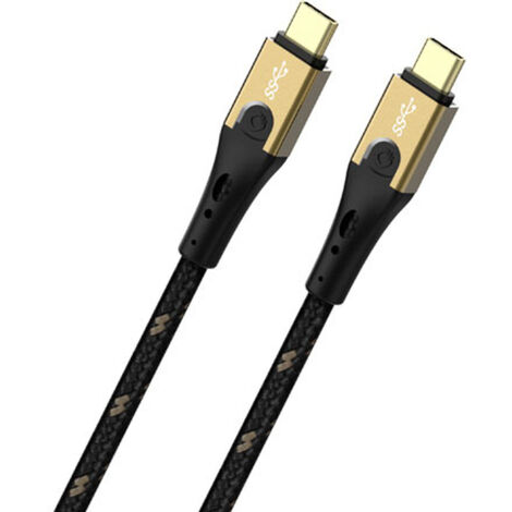 Oehlbach USB-Kabel  USB 3.2 Gen2 USB-C® Stecker, USB-C® Stecker 0.50 m Schwarz/Gold  D1C9530