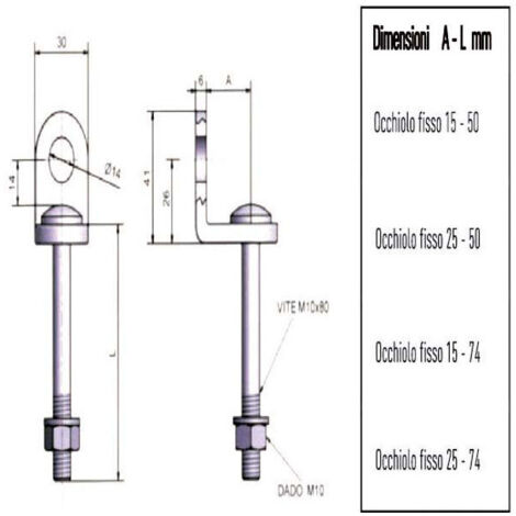 Œil de porte fixe 74X15 9203 Puissant