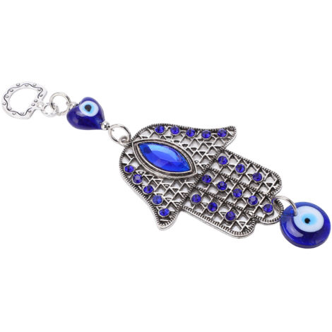 Œil de Protection en Alliage et Verre Bleu - Décoration Murale Rétro pour Porte et Intérieur, Porte-Bonheur