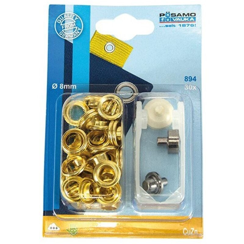 Posamo - Oeillet + rondelle MS-galvanisé (sb) 8,0mm a 30 Unités