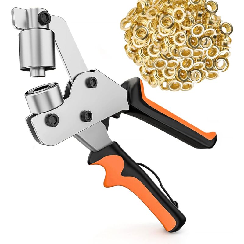 Treetalk - Oeillets Métalliques Kit 10mm, Pince à Oeillet avec 300 Oeillets, Pinces Perforatrices à œillets, Ensemble Professionnel de Perforateur