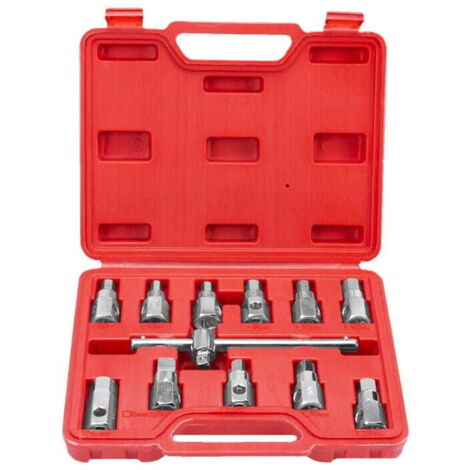 Ölablassschraubenschlüssel-Set, 12-teilig, silber