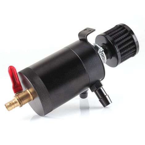 Ölauffangbehälter-Kit, Qiilu Ölfangdose, Universal Ölfangdose 2-Port-Vorratsbehälter mit Ablassventil-Entlüftung mit einer Kapazität von 5 Unzen