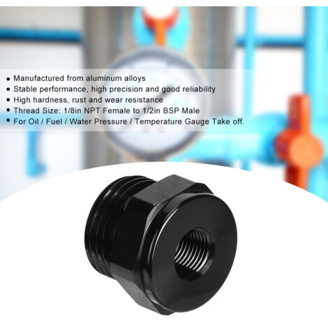Öldruckmanometer-Adapter-Reduzierstück, 1/8 Zoll NPT-Innengewinde auf 1/2 Zoll BSP-Außengewinde