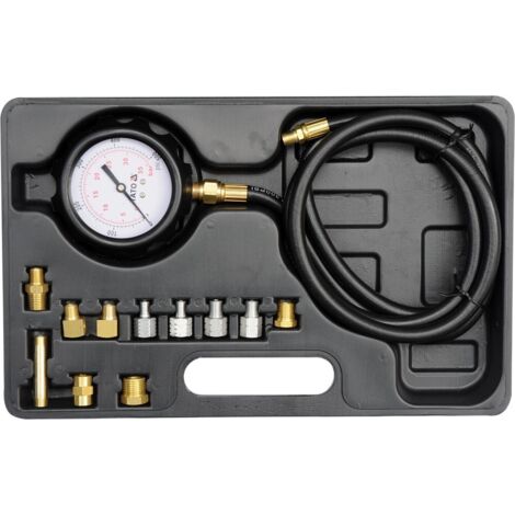 Öldruckmessgerät 0–500 psi / 0–35 bar mit 12 Adaptern