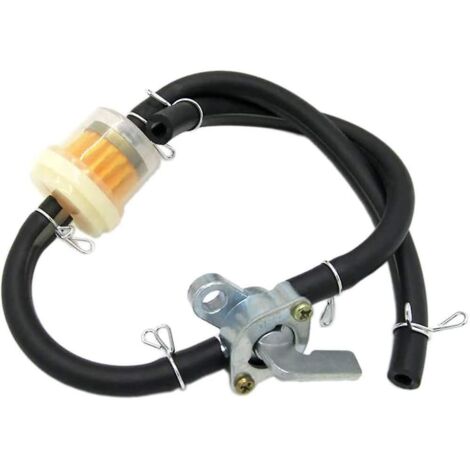 Ölfilter mit Schlauchanschlüssen, Pofet Motorrad-Kraftstofffilter und schwarzer Kraftstoffschlauch für 50cc-150cc ATV Quads