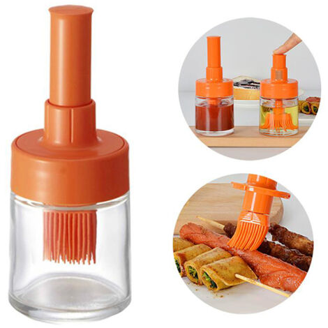 Ölflasche mit Silikonpinsel, Saucenspender aus Kunststoff