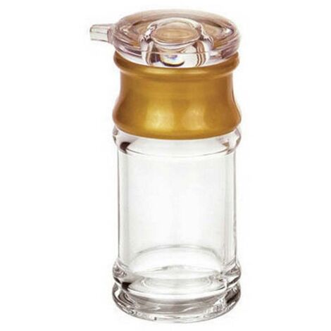 Ölflasche, praktisches Acrylmaterial, kleine Ausgießöffnung, transparenter und goldener Gewürztopf, Essigflasche für Bar(S)