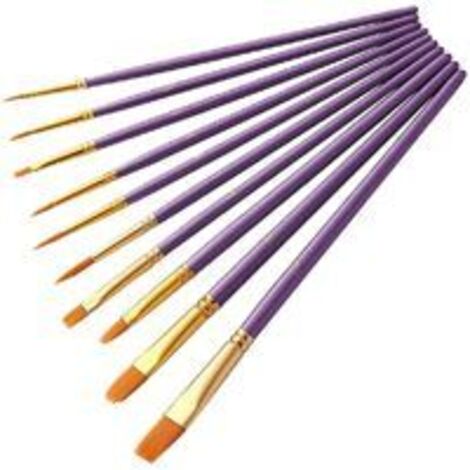 Ölgemäldepinsel, 10 Stück Malpinsel Acrylmalerei, Malpinsel, Geburtstagsgeschenke für Anfänger, Künstler, Kinder… (Lila)
