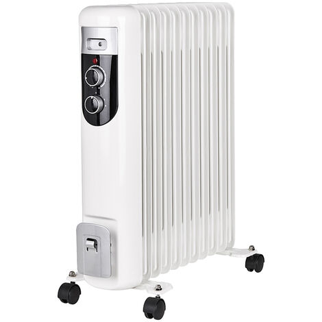 Ölradiator mit Rollen 11 Rippen 3 Stufen 2500 Watt 60x51cm