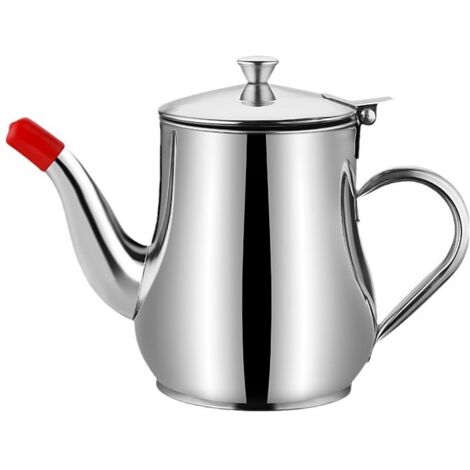 Ölsiebtopf aus Edelstahl, Fettbehälter mit feinem Sieb, Ölspenderflasche, Ölaufbewahrungsbehälter für die heimische Küche (70 oz)