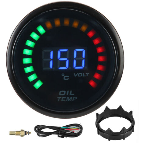 Öltemperaturanzeige---Öltemperaturanzeige Digital Auto Öltemperaturanzeige Digital Öltemperaturanzeige Led 52 Mm Digitale Öltemperaturanzeige Led Farb Lcd Display Mit Sensorkabelbaum Autozähler