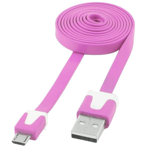 OEM Cavo piatto Flat USB 2.0 AM a Micro USB M rosso 1 metro