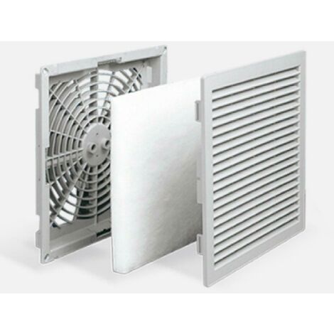 Oerre griglia &43 filtro 150x150 a profilo piatto con filtro g15 s ip54 grigio ral 7035 0092635