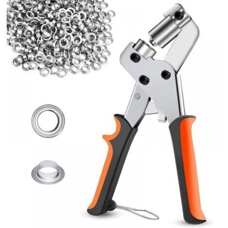 Ösenzange für Planen, Ösenzange mit 300 Ösen à 10 mm, Ösenzange für Planen, Stoffe, Leder, Karton, Poster, Banner usw.