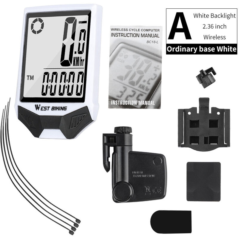 

OESTE biking de ordenador sin hilos del odometro del velocimetro LCD luz de fondo impermeable ciclo MTB computadora de la bicicleta Cronometro luz de