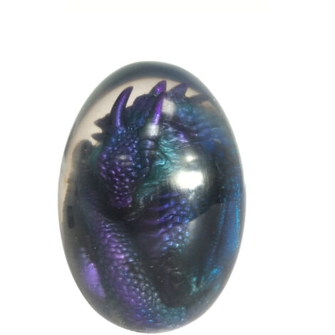 Œuf Dragon de Lave en Résine Cristal - Ornement Bleu pour Salon Bureau Courtyard - [Œuf Ornement] + [ResinCraft] + [Modèle Crystal] + [Élément décoratif exclusif]